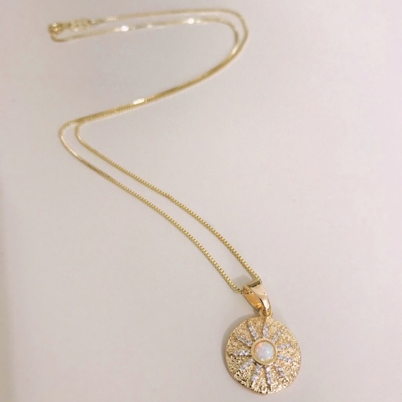 Opal Sunburst Necklace | 14k Gold Filled - Picture 3 of 6